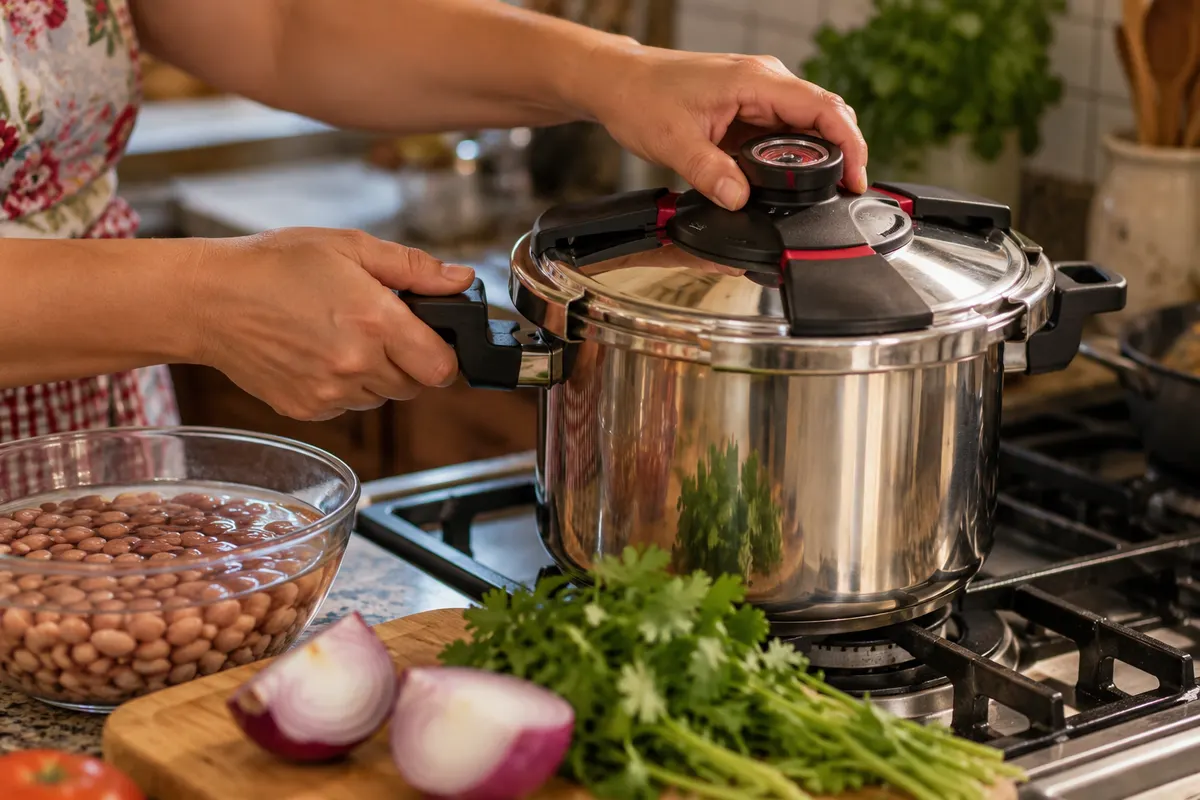Frijoles en olla de presión: tiempos y trucos